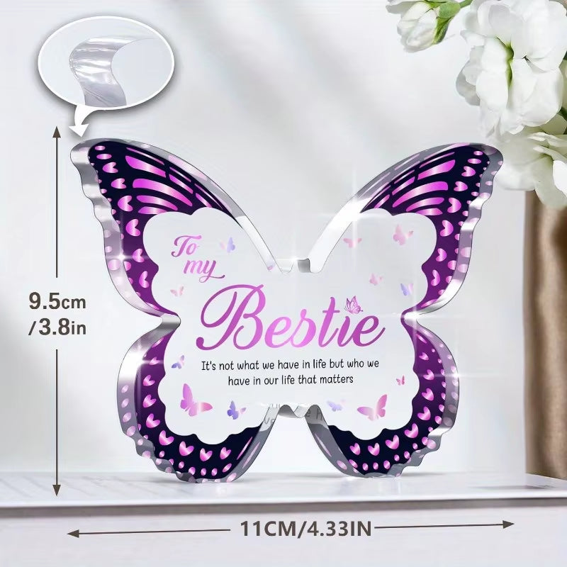 Cherished Moments – Elegant Butterfly Acrylic Plaques for Your Best Friend's Special Occasions