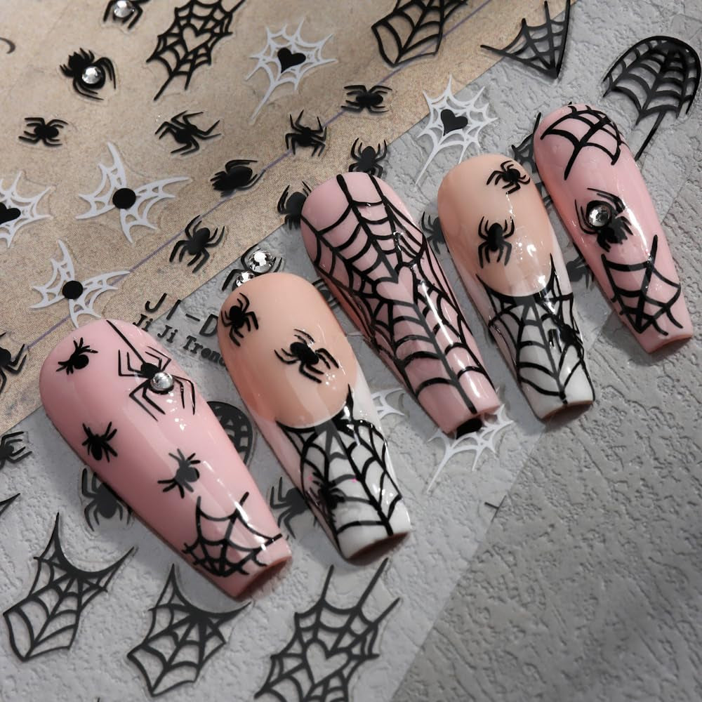 3D Halloween Nail Art Stickers with Rhinestones - Spider Web, Skull, Ghost Desig image 6