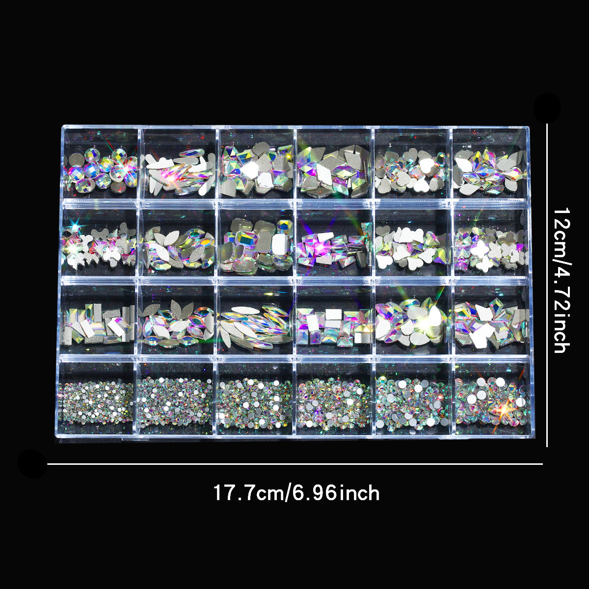 3D Nail Art Diamond Kit - 24 Multi-Shaped AB Crystal Gems & Accessories image 13