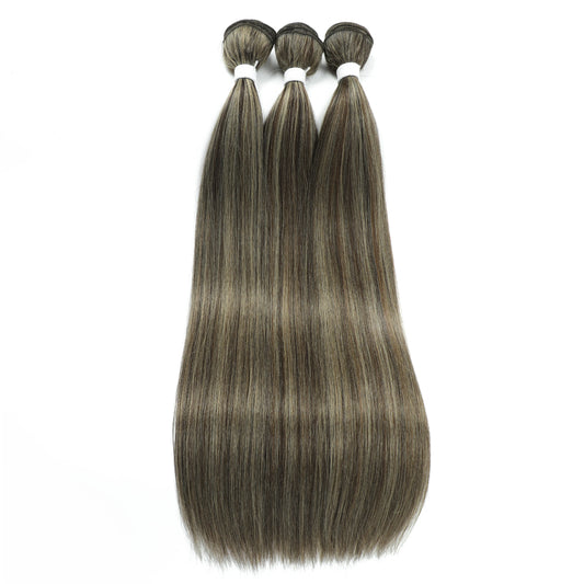 Indulge in Luxurious Ombre Brown Straight Hair Bundles - Silky Smooth Weaving Extensions